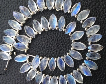 Brand New, 5 Matched pairs,Extremely Blue FLASHY RAINBOW Moonstone Faceted Marquise Shape, 12x6mm,AMAZING