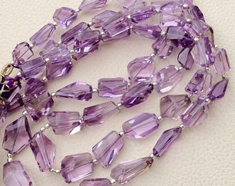 AAA Quality, 4 Inch Long Strand, Super Shiny PINK AMETHYST Step Cut Faceted Nuggets, 12-15mm Long size,Manufacturers Price