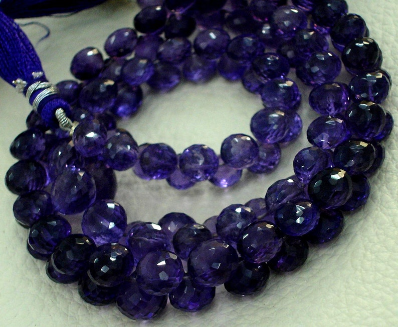 8 Inch strands,SUPER-FINEST-aaa Quality BRAZIL Amethyst Micro Faceted 6-7mm Onions Shape Briolettes,Super Fine Quality,Wholesale Price