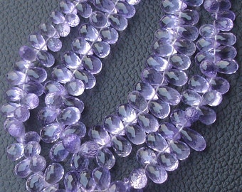 1/2 Strand,AAA Quality PINK AMETHYST Micro Faceted Drops Shape Briolettes,8-10mm size,Superb Quality