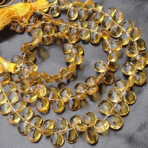 ZELDZAME volledige 8 Inch lange Strand, Superb-beste kwaliteit Citrien Faceted Pear Shape Briolettes, 8-9mm grootte aprx. Grote zeer ZELDZAAM