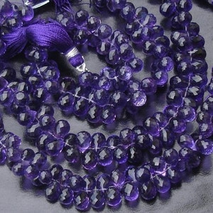 AAA, Wholesale Price Offer, 25 Pcs of Gorgeous AFRICAN AMETHYST Micro Faceted Drops Shaped Briolettes.9-10mm Long