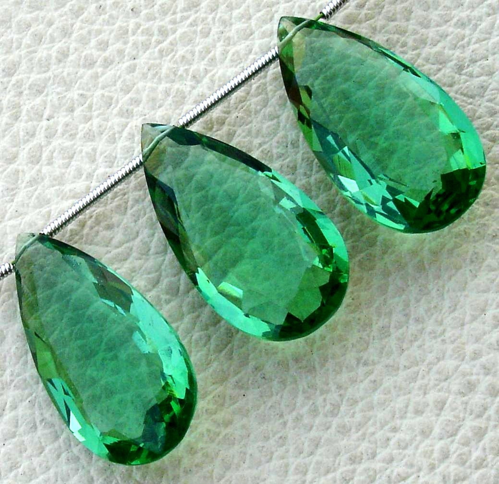3 Pieces Set SEAFOAM GREEN Quartz Faceted Elongated Pear Etsy