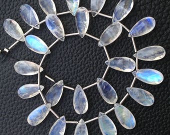 Brand New, 10 Matched pairs,Extremely Blue FLASHY RAINBOW Moonstone Faceted Pear Shape, 15x7mm,AMAZING