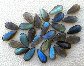 Brand New, 4 Matched pairs,Extremely Blue FLASHY LABRADORITE Smooth Pear Shape Briolettes,15x7mm,AMAZING