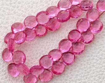 New Arrival, 1/2 Strand, NEW PINK QUARTZ Quartz Faceted Heart Shape Briolettes,8-10mm size,Superb Item at Low Price