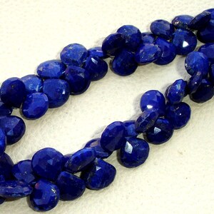 6 Inch Strand, Lapis Lazuli Faceted Heart Briolettes,(Size 7-9mm approx),Great Quality at Low Price