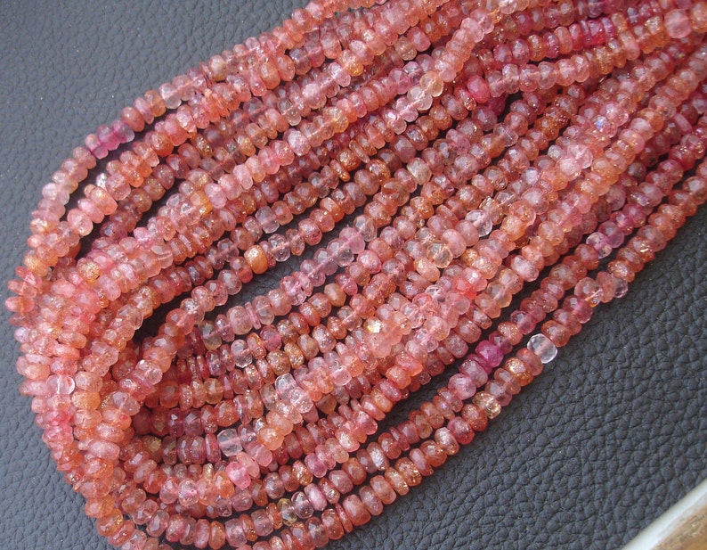 Rare AFRICAN SUNSTONE Faceted Rondells 14 Inches Strand 5mm size,Gorgeous,Superb Item