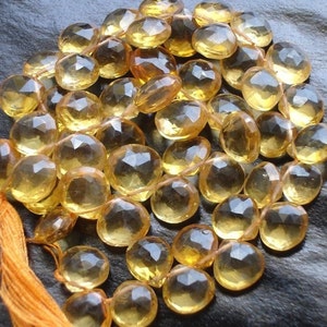 Brand New, 20 Pieces Strand,9-10mm Giant size, Natural CITRINE Faceted Heart Shape Briolettes,Amazing Item at Low Price. image 2