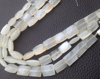 New Arrival, Natural WHITE MOONSTONE Faceted Rectangular Shape Briolettes, 11-12mm Size,Great Quality at Low Price