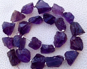 Brand New, Amazing AFRICAN AMETHYST Hammered Rock Nuggets Full Drilled ,12-14mm,Full 8 Inch Strand,Amazing Rare Item