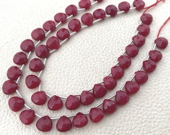 Superb Quality,Natural Dyed Ruby Faceted Heart 8x8mm Size,5 Matched Pairs,Finest Quality Faceted Heart.