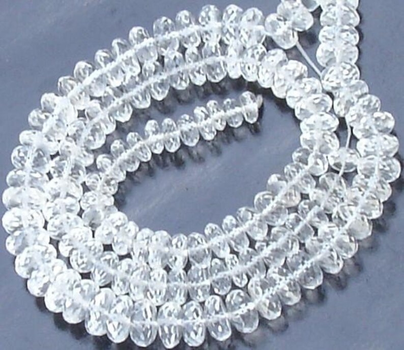 size of 6-7mm. WHITE TOPAZ MICRO Faceted Rondells Flawless White Topaz New Arrival,Half Strand 25 pieces of aprx