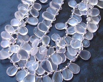 1/2 Strand, AAA Quality Rose Quartz Smooth Pear Shaped Briolettes,10-14mm Size,Great Quality