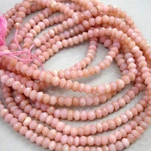 14 inch long strand of PINK OPAL Rondells in Size of 3.5mm,Super Quality at Very Low Price