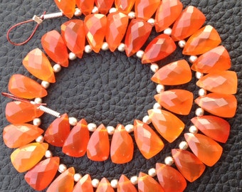 50 Pieces,AMAZING CARNELIAN Faceted Pyramid Shaped Briolettes, 10mm Long size,Calibrated Size,GORGEOUS