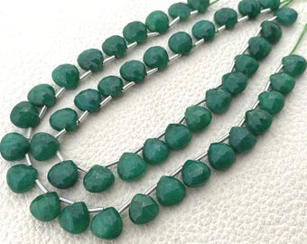 Superb Quality,Natural Dyed Emerald Faceted Heart 8x8mm Size,5 Matched Pairs,Finest Quality Faceted Heart.