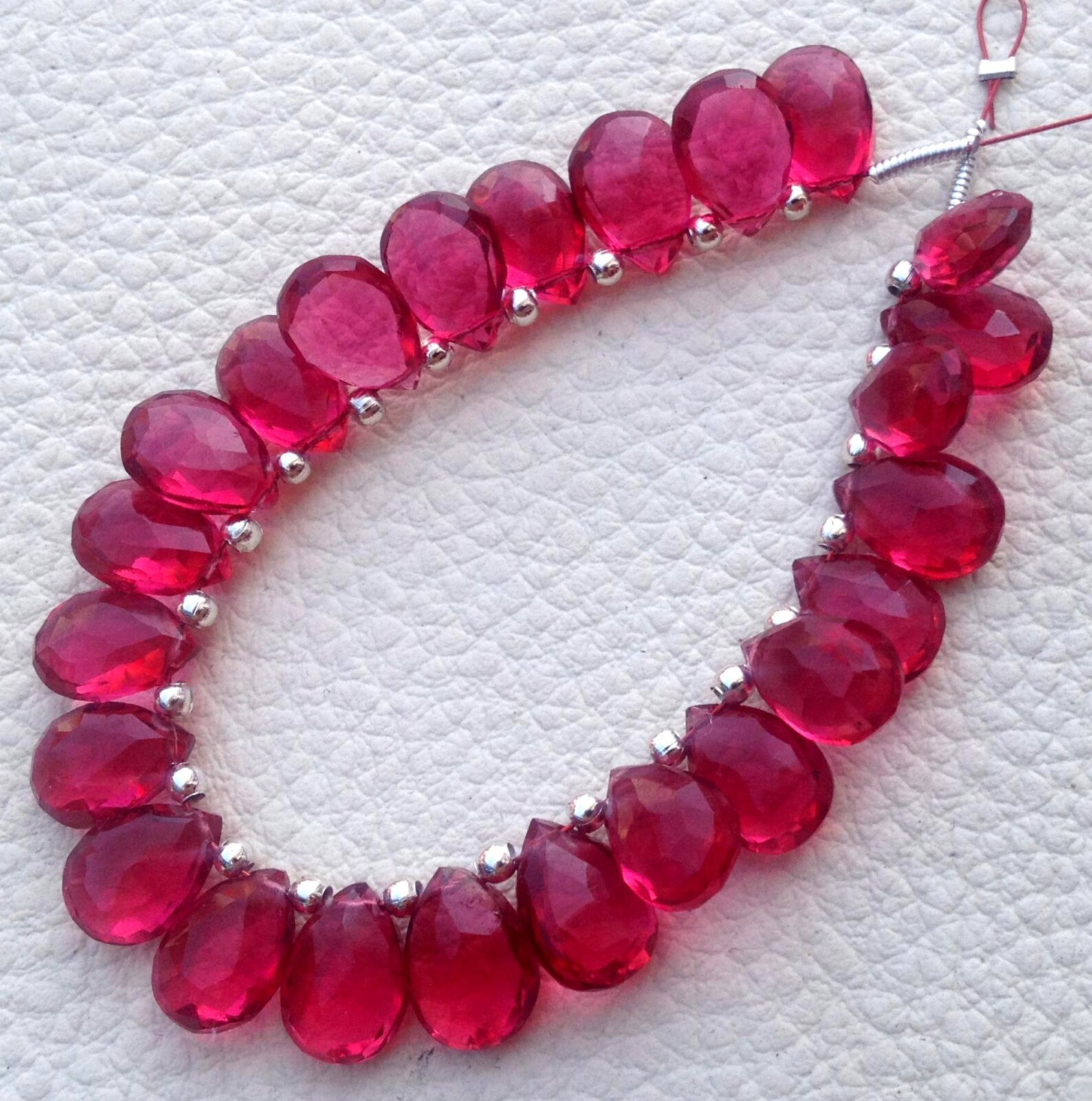 10 Matched Pairs Ruby Red Quartz Faceted Faceted Pear Shape Etsy
