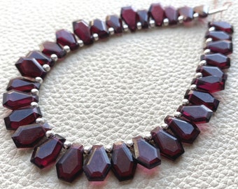 4 Matched Pairs,Brand New, Natural Red Garnet Faceted Fancy shape Briolettes,10x7mm size,Amazing Item at Low Price.
