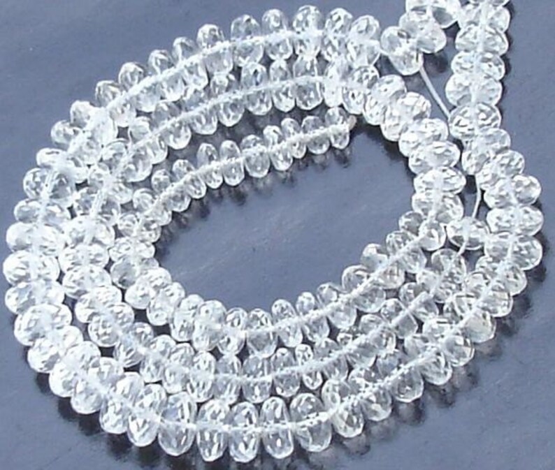 size of 6-7mm. WHITE TOPAZ MICRO Faceted Rondells Flawless White Topaz New Arrival,Half Strand 25 pieces of aprx