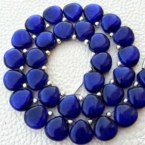 5 Matched Pairs,SAPPHIRE BLUE Cat&#39;s Eye Quartz Smooth Heart 10x10mm,Finest Items at Low Price