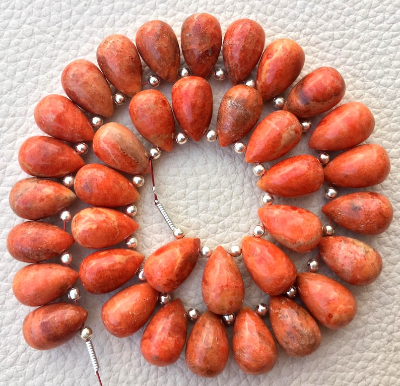 3 Matched Pair RARE SPONGE Coral Smooth Drops Shape Etsy