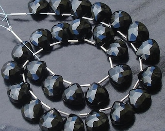 5 Matched pair of Gorgeous,Best Cut, 12X12mm, BLACK SPINEL Faceted Heart Shape Briolettes,.