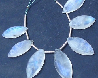 Amazing Quality, Blue Flashy Rainbow Moonstone GIANT SIZE Smooth marquise Shape Briolettes,Full Strand,15-20mm Long, Last One