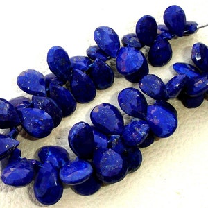 1/2 Strand, Lapis Lazuli Faceted Pear Briolettes,(Size 8-9mm approx),Great Quality at Low Price
