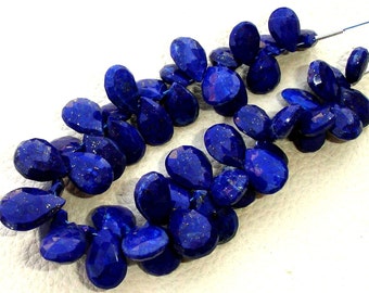 1/2 Strand, Lapis Lazuli Faceted Pear Briolettes,(Size 8-9mm approx),Great Quality at Low Price