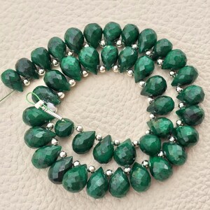 Special 25 Pieces,New Arrival, Dyed Natural EMERALD Faceted Drops Shape Briolettes, Aprx.8-10mm Long, Finest Item