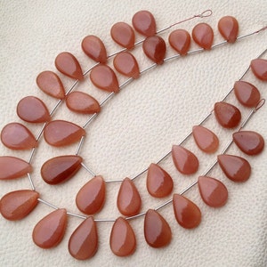 Brand New, Amazing Quality PEACH MOONSTONE Smooth Pear Briolettes, 15-20mm Long,Great Quality at Low Price