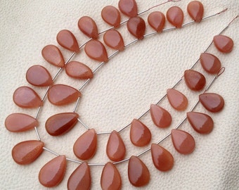 Brand New, Amazing Quality PEACH MOONSTONE Smooth Pear Briolettes, 15-20mm Long,Great Quality at Low Price