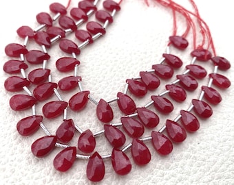 Superb Quality,Natural Dyed RUBY Faceted Pear 8x5mm Size,5 Matched Pairs,Finest Quality Faceted Pear.