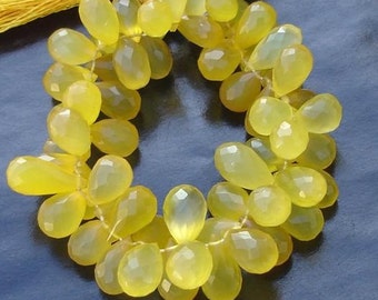 30 Pieces Strand, Mango Chalcedony Micro Faceted Drops Briolettes,10-12mm Long size,GORGEOUS.