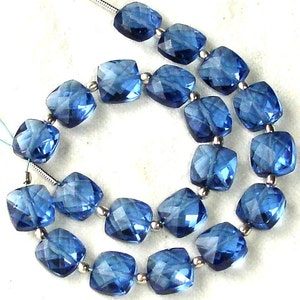 New Arrival,8 Inch Long Strand, LONDON BLUE QUARTZ Faceted Cushion Shape Briolettes,8mm Size,Great Price Amazing Item image 2