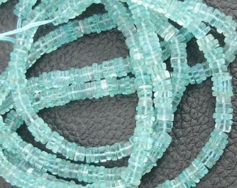 14 Inch Strand, Super Finest-Quality- AAA APATITE HEISHI Cut Square Beads, 4-4.5mm size,.