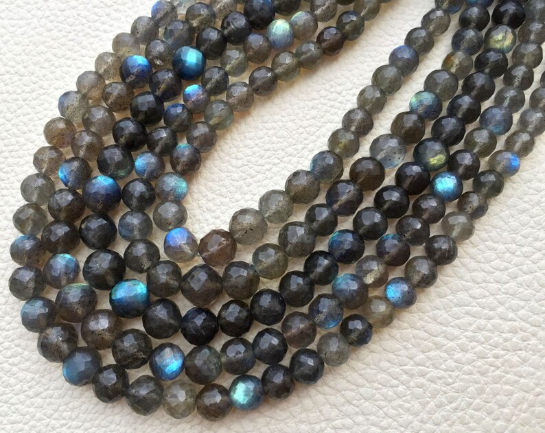 9-8mm size Full 8 Inch Strand OF Rare Blue Flashy Labradorite Faceted Round BALLS Beads.