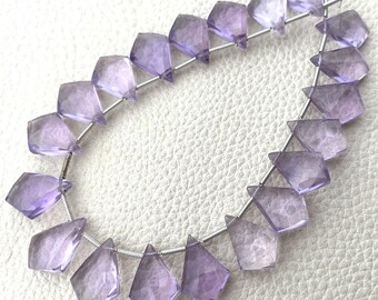8 Pieces, Natural Pink Amethyst Faceted Elongated Fancy Shape Briolettes,15x11mm Long,Finest Quality,Amazing Special Shape.
