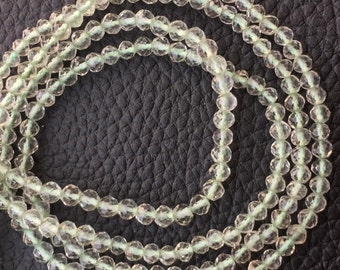Brand New, Full 13 inch Long Strand, Natural GREEN AMETHYST Micro Faceted Round Balls,4mm Size,Amazing item at Low Price.