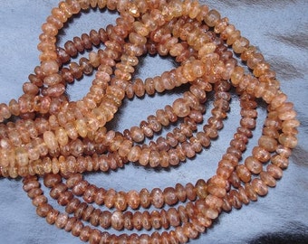 15 inch strand, 5-6mm,Very-Very-Finest-Quality SUNSTONE SMOOTH Rondells,Great Price,SUPERB