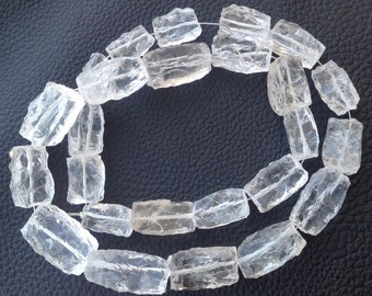 Brand New, NATURAL ROCK CRYSTAL Hammered Nuggets, 16-18mm, Full 8 Inch Strand,Amazing Rare Item