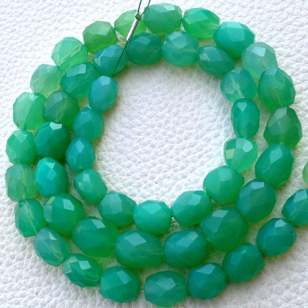 Brand New Full 16 Inch Long Strand, CHRYSOPRASE Chalcedony Faceted Nuggets Briolettes,9-10mm Long size,Gorgeous