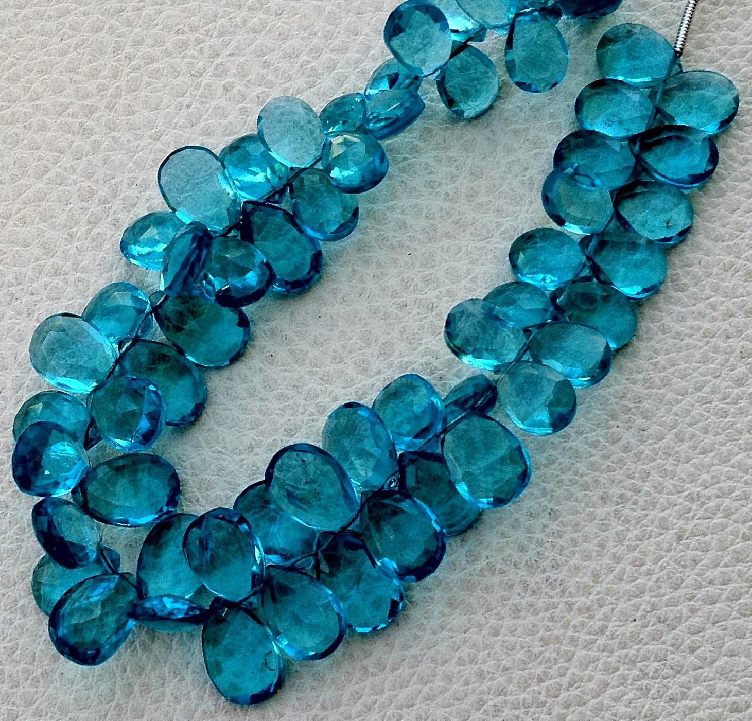 Full 8 Inch Long Strand SKY BLUE QUARTZ Quartz Faceted Pear - Etsy