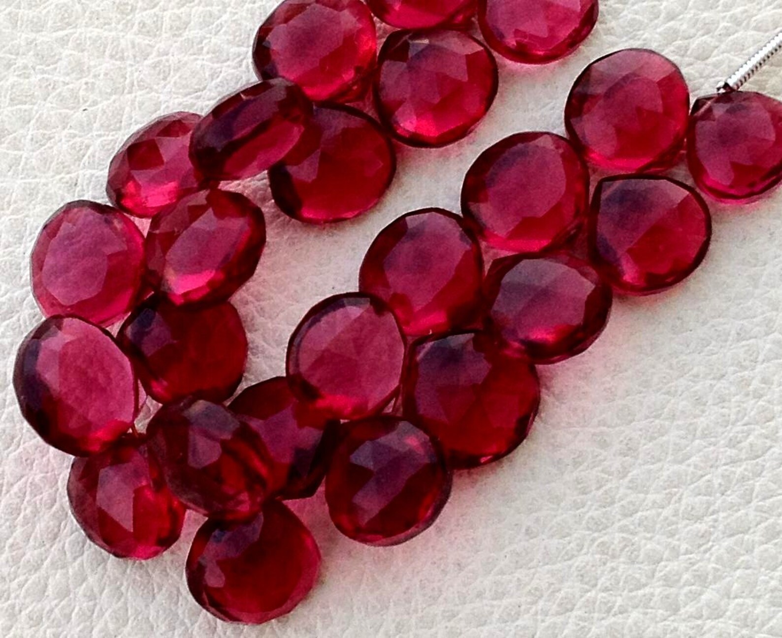 New Arrival 1/2 Strand RUBY RED QUARTZ Quartz Faceted Heart Etsy