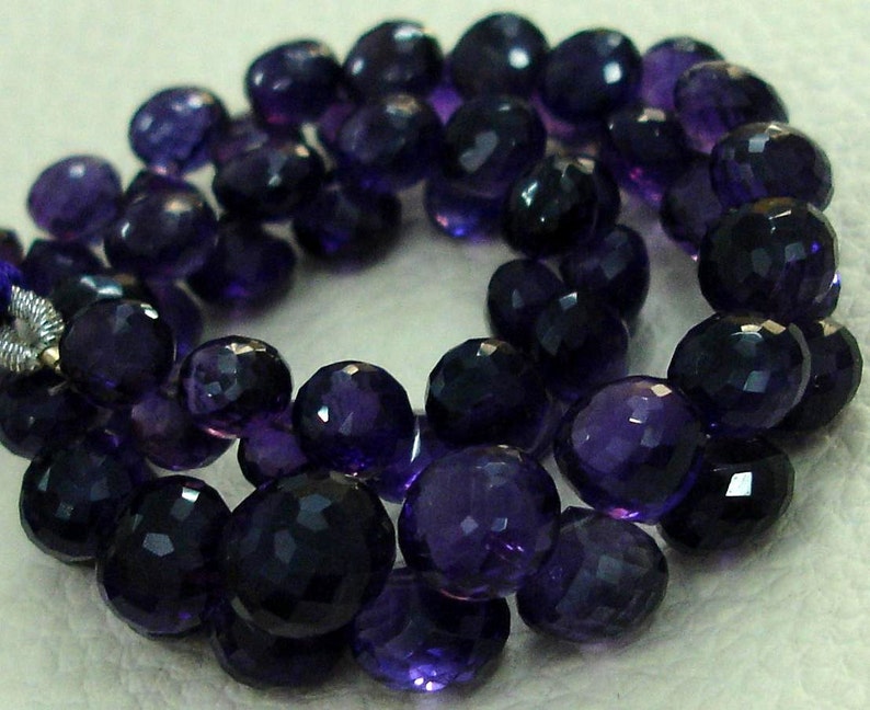8 Inch strands,SUPER-FINEST-AAA Quality African Amethyst Micro Faceted 6-7mm Onions Shape Briolettes,Super Fine Quality,Wholesale Price