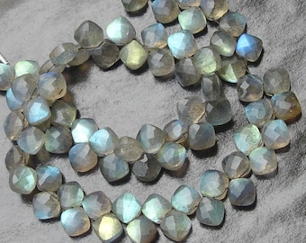 FULL Strand,Gorgeous Quality,Blue Flashy LABRADOLRITE Faceted Cut CUSHION Shape Briolettes,6x6mm Size,Great Item