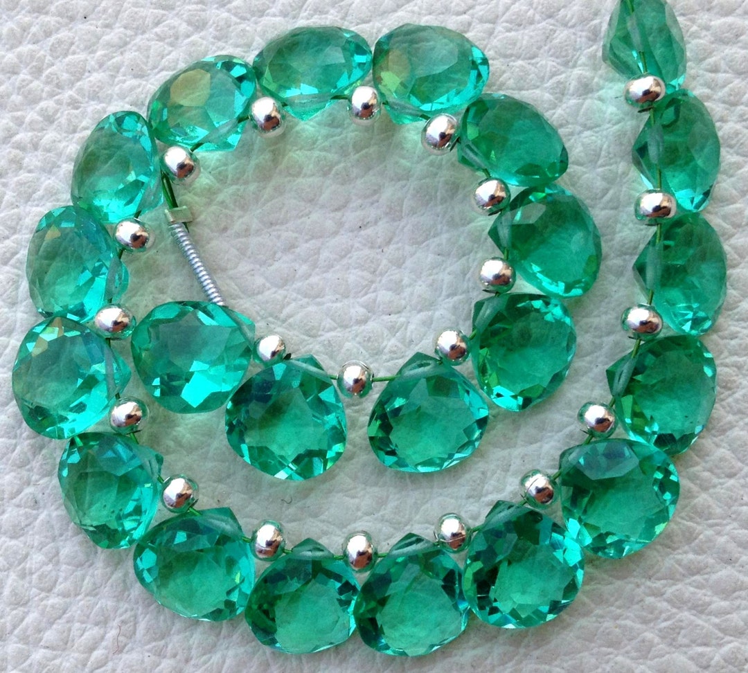 30 Pieces,brand New Item, SEAFOAM GREEN QUARTZ Faceted Cut Heart Shape