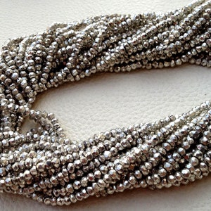 Brand New, Mystic SILVER Pyrite Faceted Rondelles,Full Strand, 3.5mm size,Amazing AAA Quality Wholesale Price.