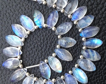 Brand New, 5 Matched pairs,Extremely Blue FLASHY RAINBOW Moonstone Smooth Cabachons Marquise, 12x6mm,AMAZING